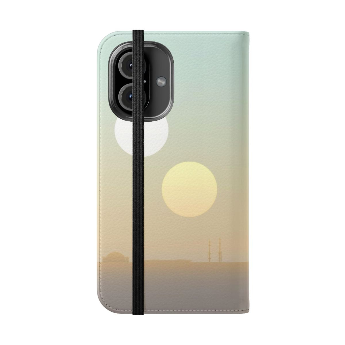 Dual Suns Desert Phone Case - Sci-Fi Inspired Mobile Phone Cover - Folded Front