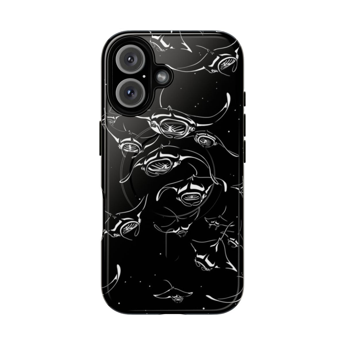 Manta ray phone case with a dark sci-fi inspired design