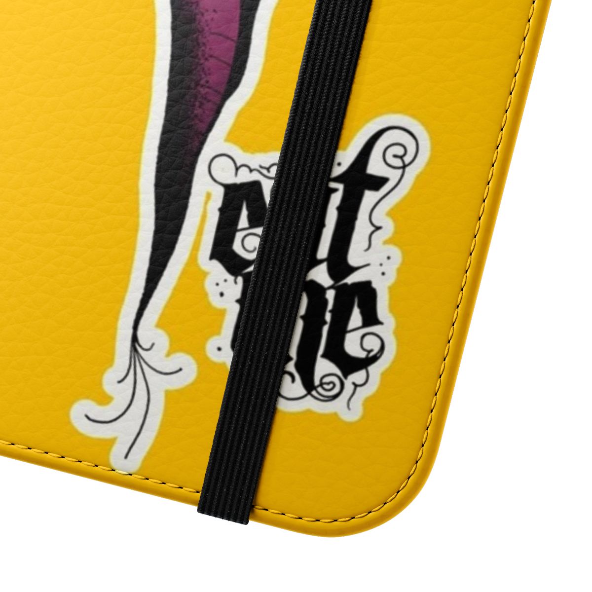 Purple carrot phone case with a playful "eat me" design - Close Up