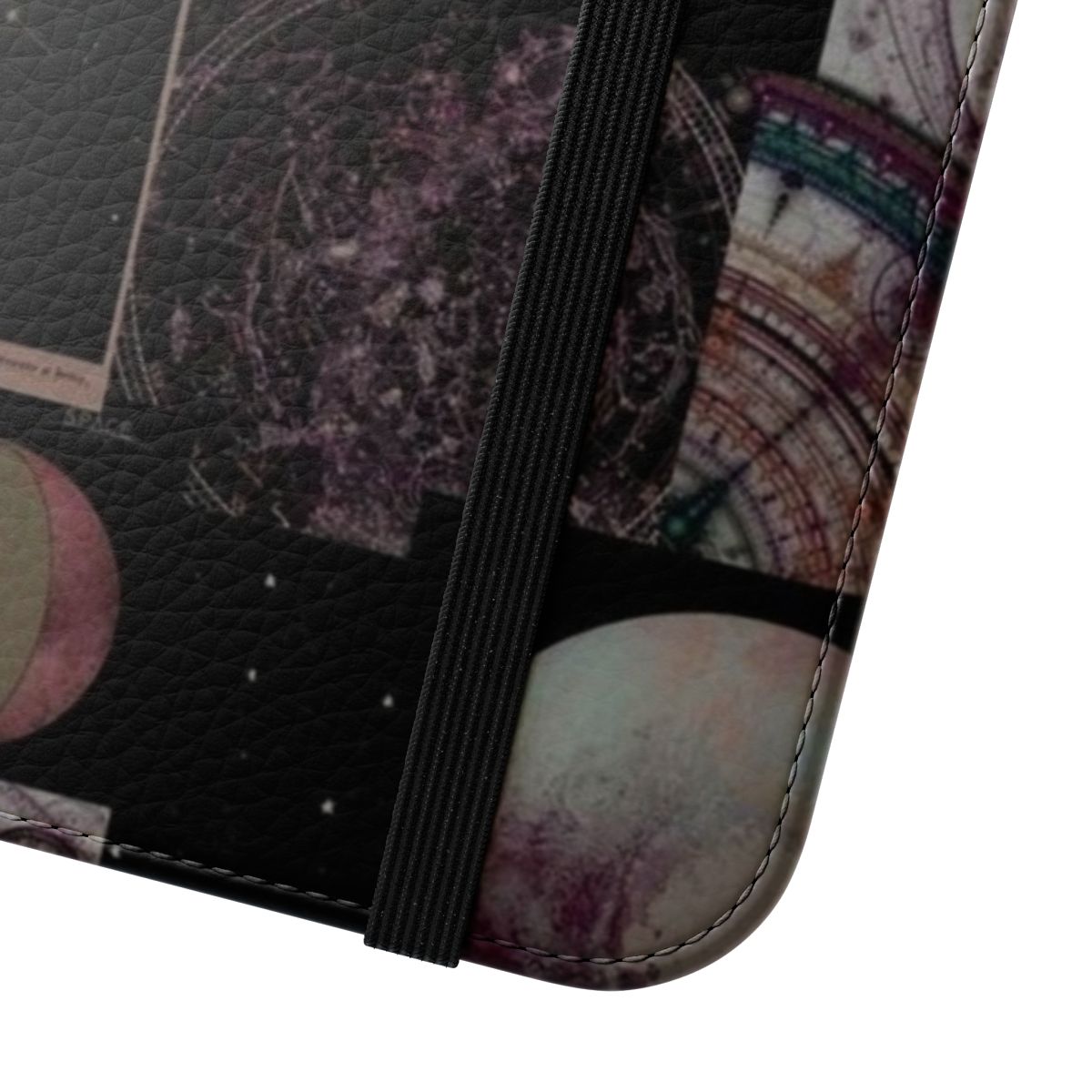 Aesthetic Grunge Space Phone Case with Flip Wallet Cover - Close Up