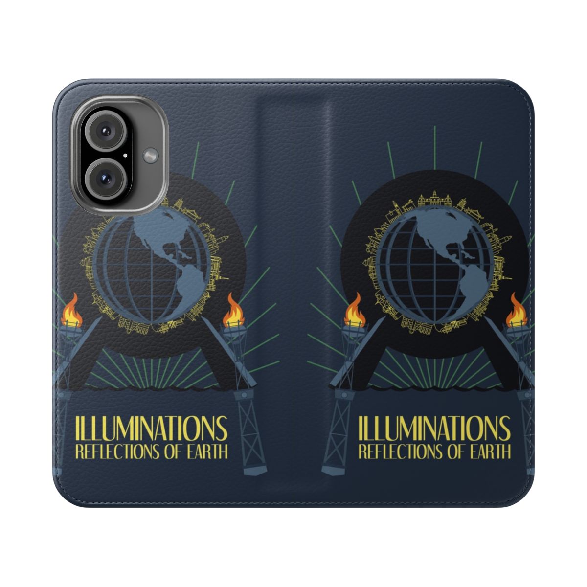 Illuminated phone case featuring the Reflections of Earth nighttime show at Epcot, Disney World