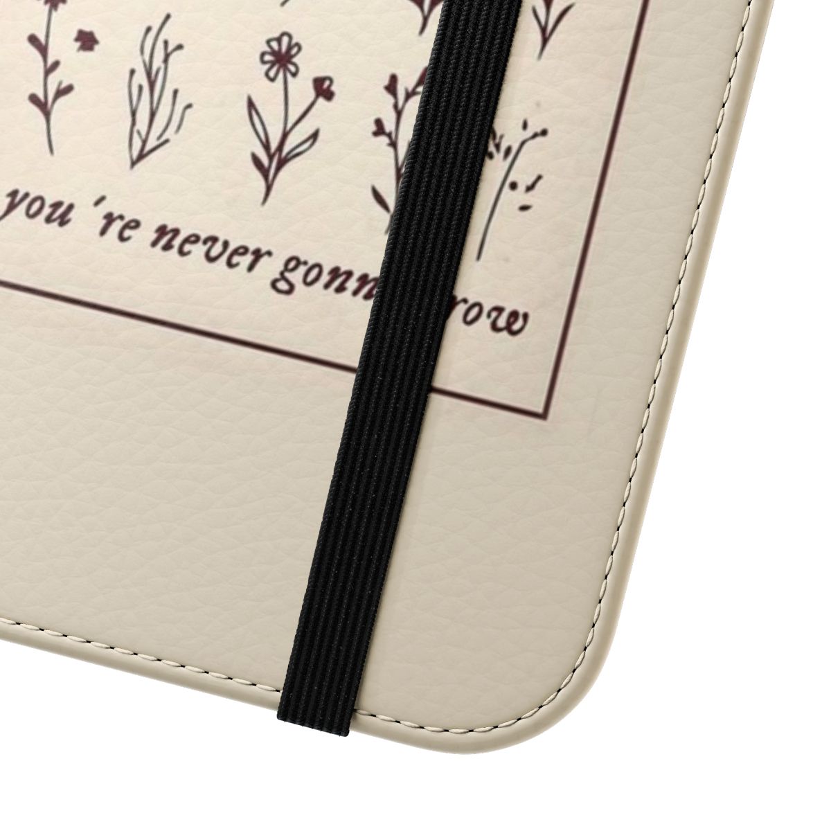 Flip cover phone case featuring lyrics from Taylor Swift's Folklore album - Close Up