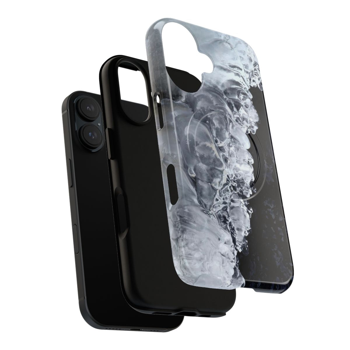 Natural ice and wet stone phone case with magnetic, tough protection - Layers