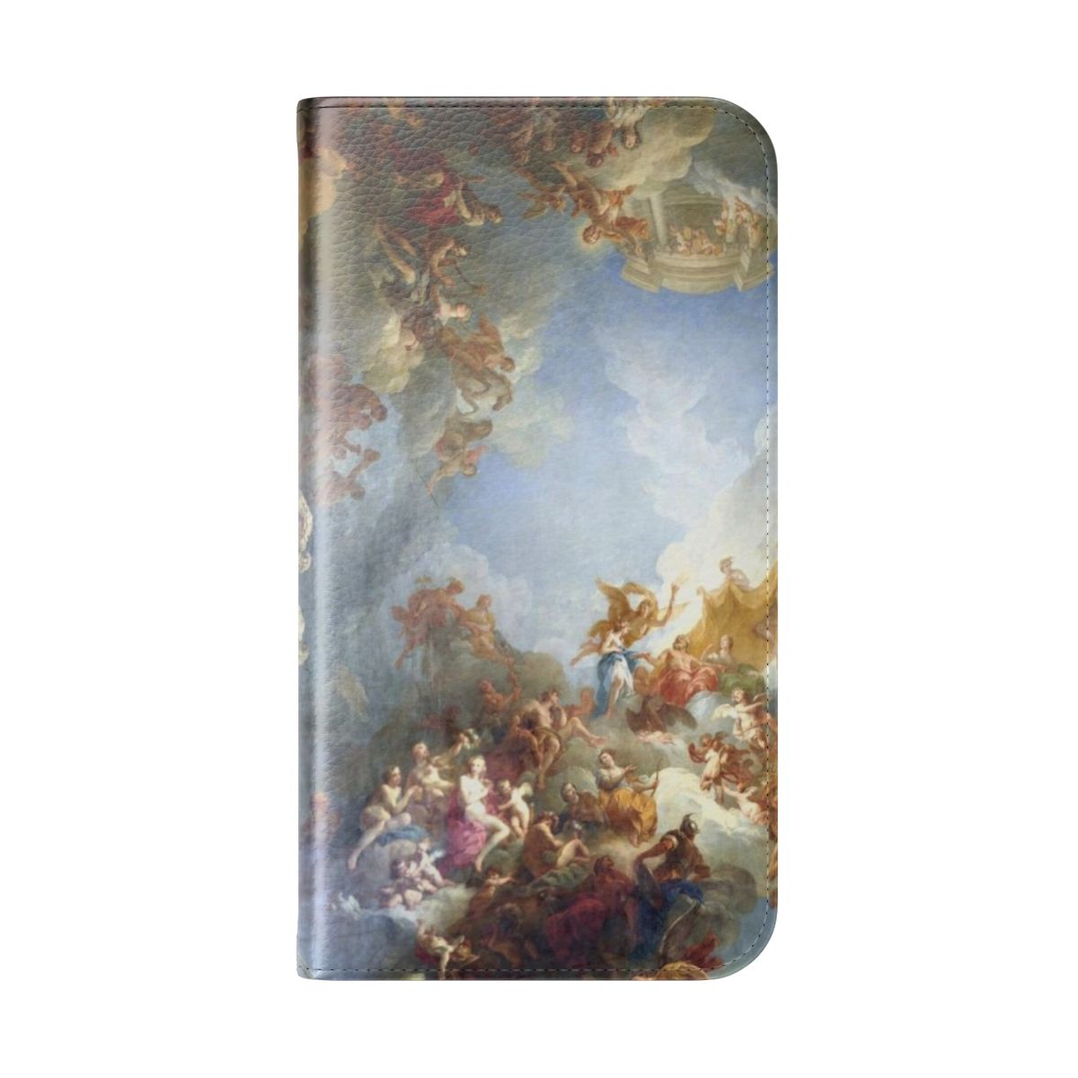 Vintage renaissance painting of clouds and architecture on a flip cover phone case - Folded Back