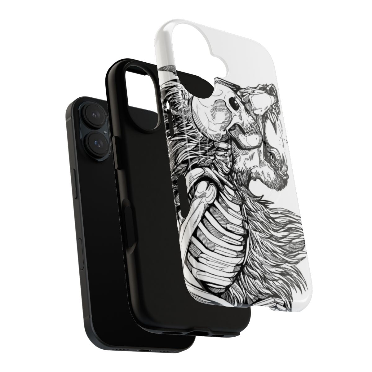 Magnetic tough phone case with dark gothic art and macabre designs - Layers