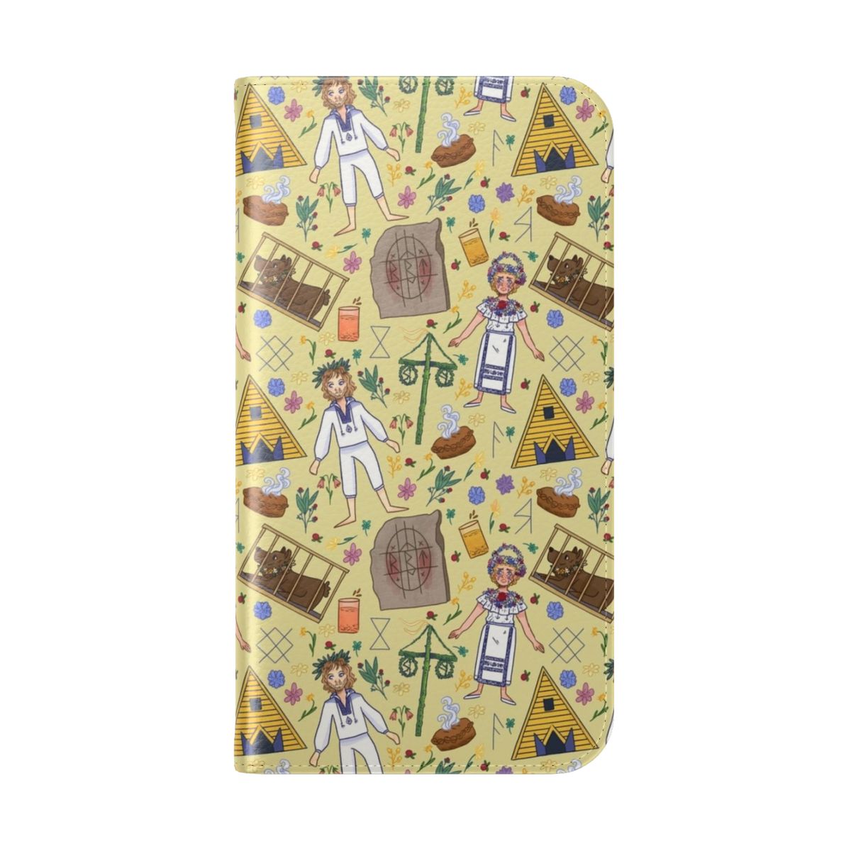 Midsommar-inspired floral pattern phone case - Folded Back