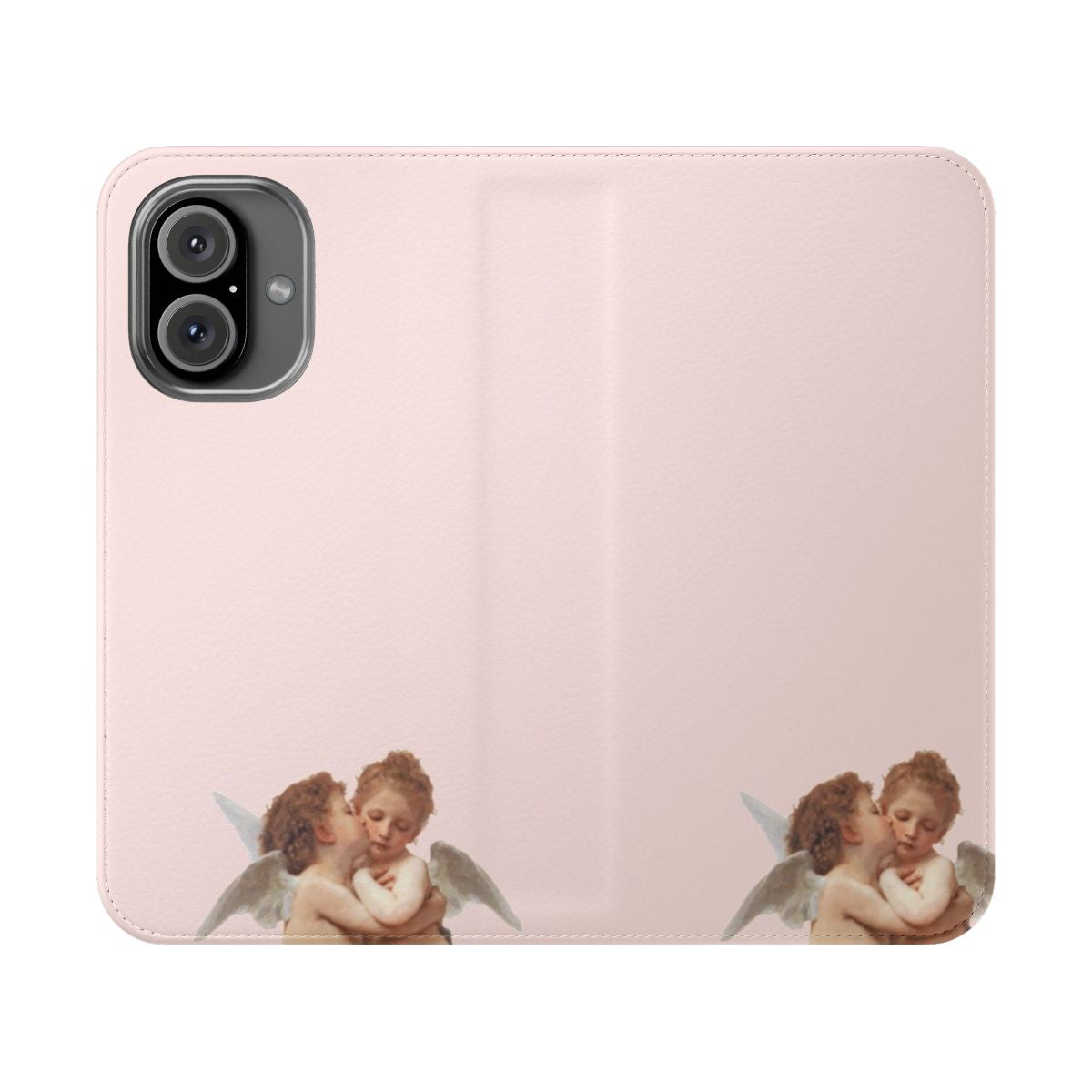 Charming Renaissance-style angel phone case with a vintage aesthetic