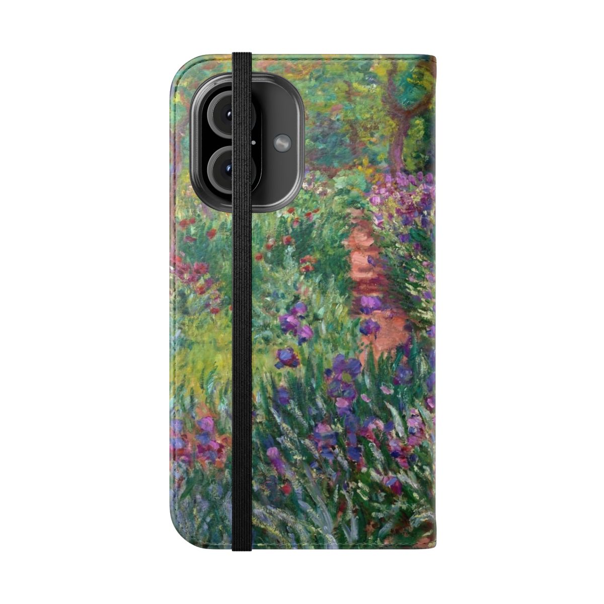 Phone case featuring Claude Monet's "The Artist's Garden at Giverny" painting - Folded Front