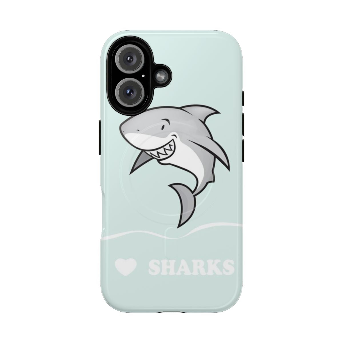 Magnetic phone case with a cute cartoon shark design