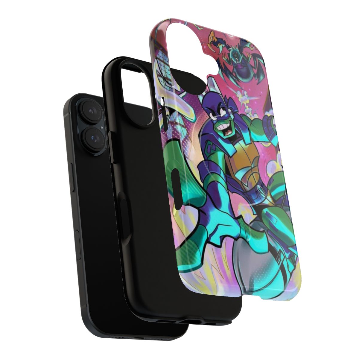 Rottmnt-themed magnetic tough phone case with vibrant cartoon character designs - Layers