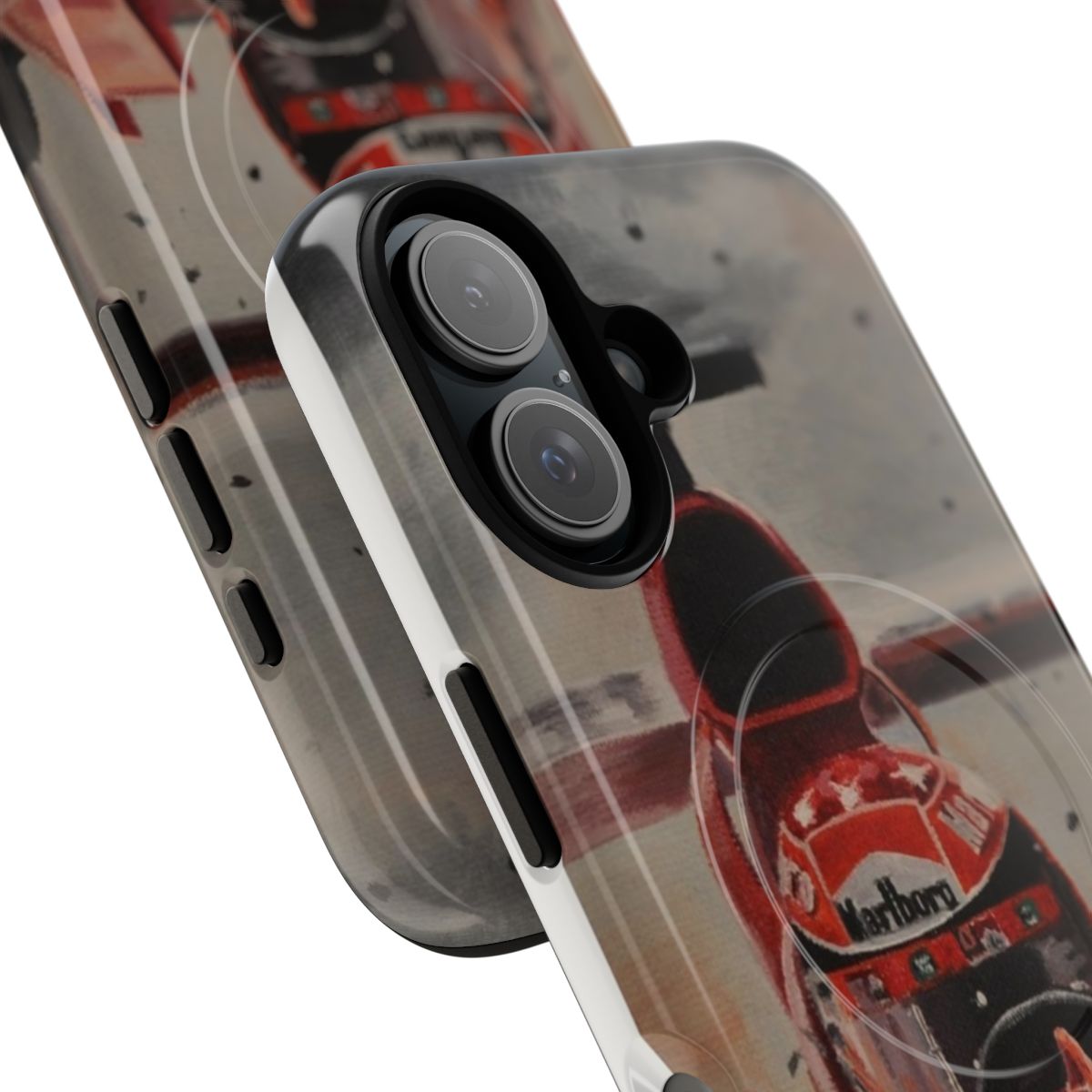 Magnetic tough phone case inspired by Michael Schumacher's Ferrari Formula 1 racing career - Detail