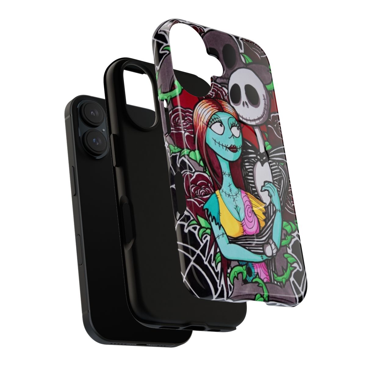 Nightmare Before Christmas-inspired phone case featuring Jack Skellington and Sally - Layers