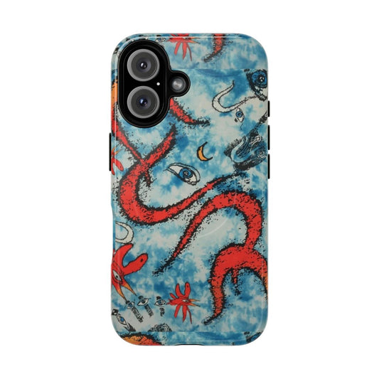 Stylish magnetic tough phone case featuring The Cure-inspired artwork