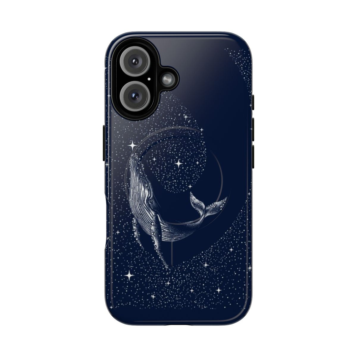 Starry whale design on a tough, protective phone case