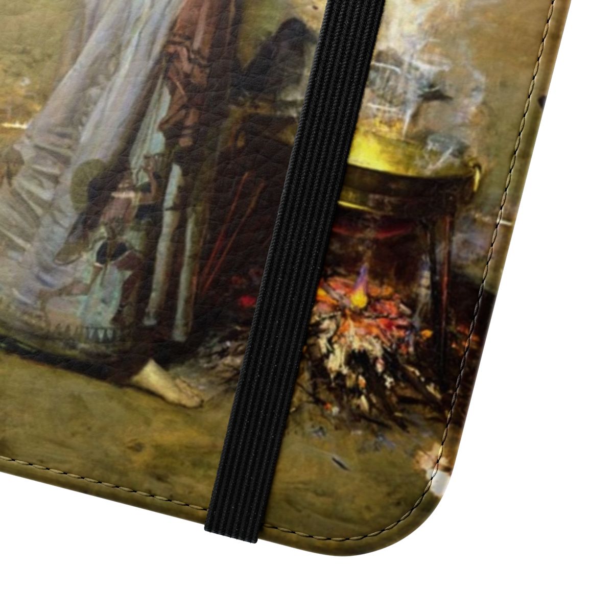 Flip cover phone case featuring The Magic Circle painting by John William Waterhouse - Close Up