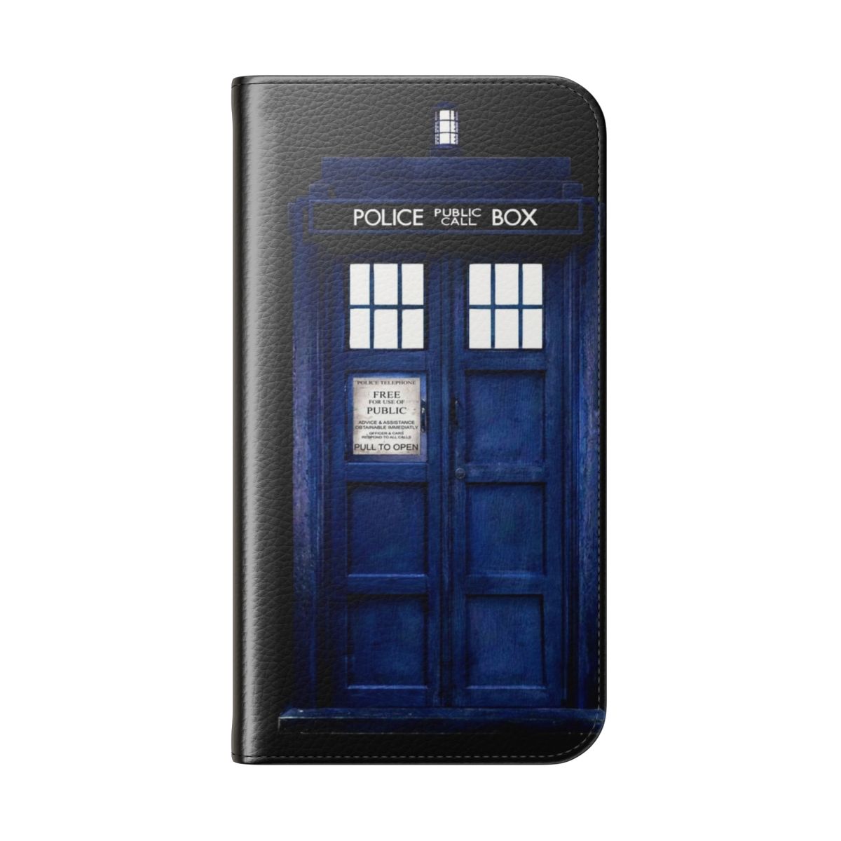 Sci-Fi TARDIS Inspired Flip Cover Phone Case - Folded Back