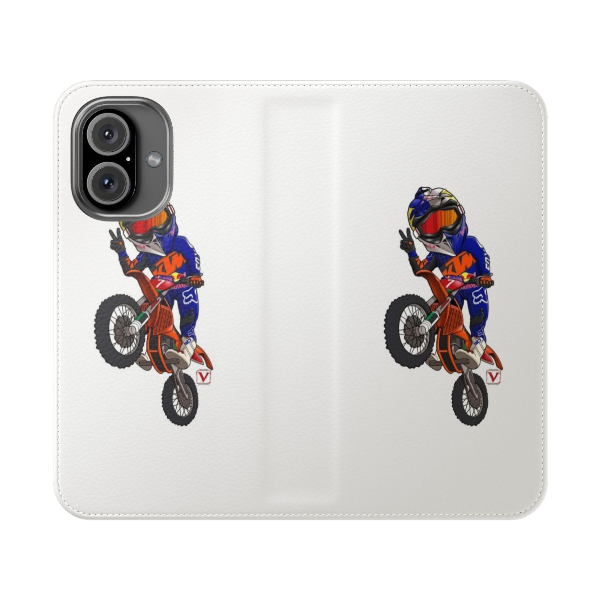 Wheeling motorcycle stunt flip cover phone case