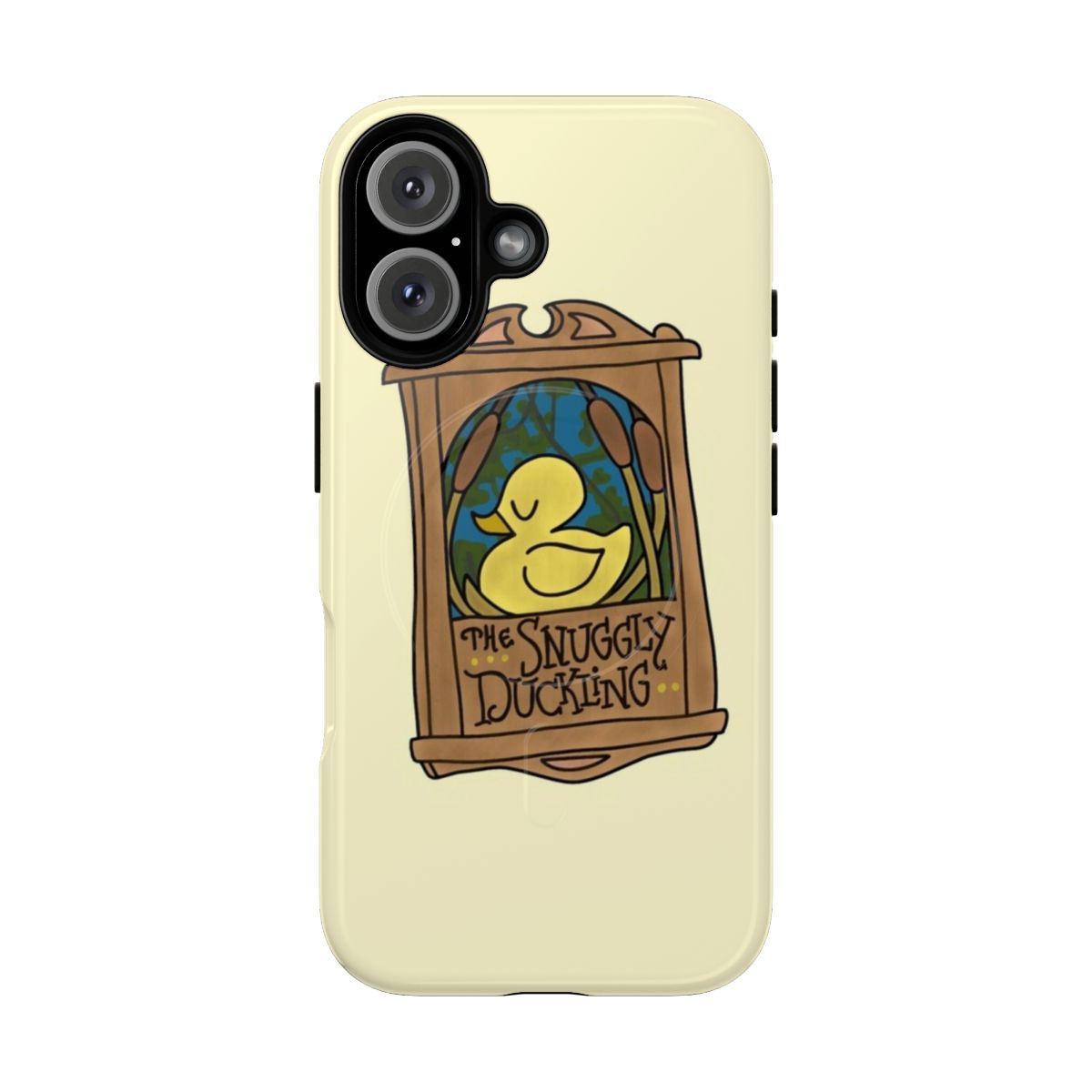 Snuggly Duckling themed phone case with a cute and whimsical design