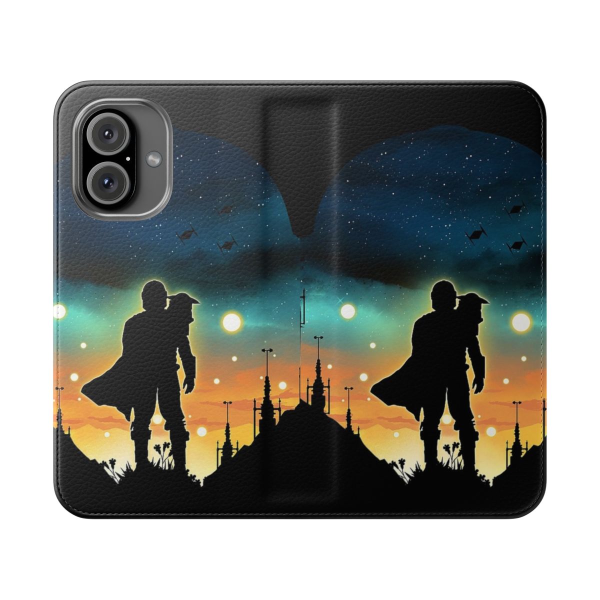 Flip phone case with a Star Wars-themed design