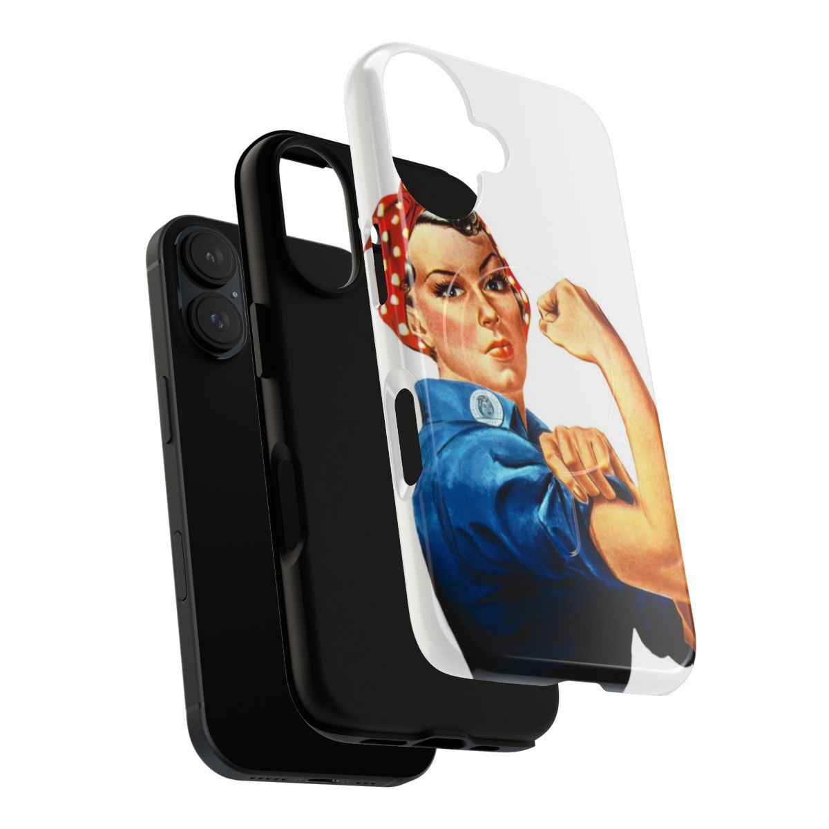 Rosie the Riveter-inspired magnetic tough phone case featuring the iconic "We Can Do It" image and text - Layers