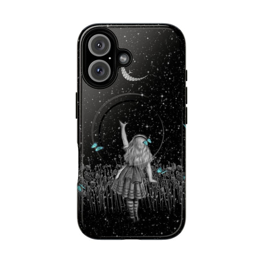 Starry night phone case with Alice in Wonderland inspired design