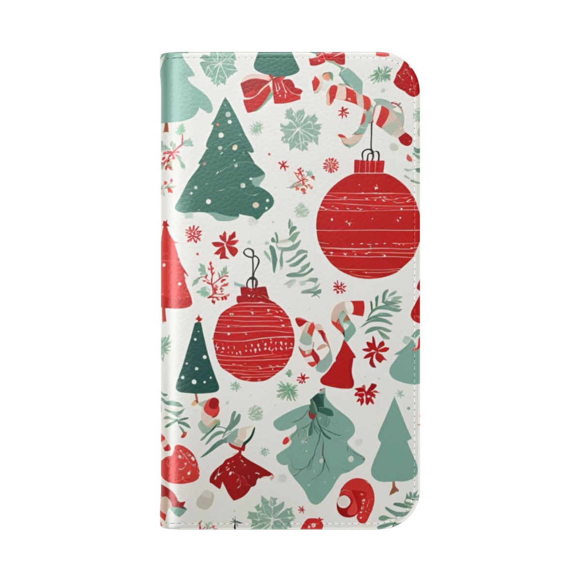 Festive Christmas-themed flip phone case cover - Folded Back