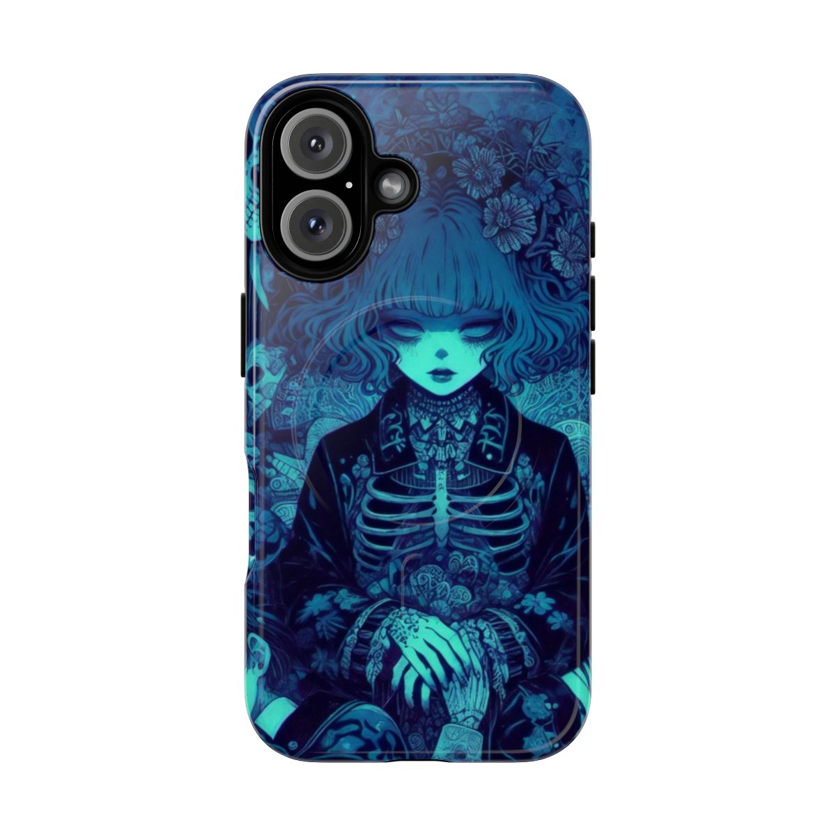 Echoes of the Forgotten magnetic phone case featuring a haunting, ethereal ghost design