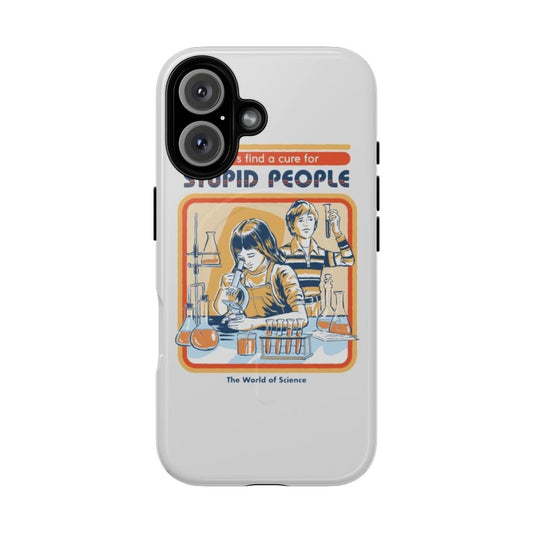 Magnetic tough phone case with a retro, vintage, and humorous design