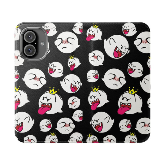 Spooky ghost flip phone case with shy boo characters