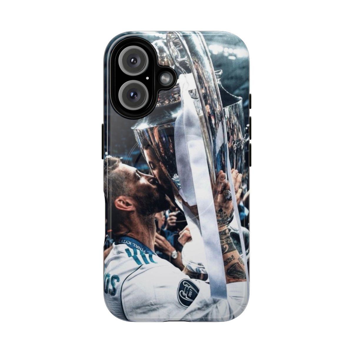 Magnetic phone case featuring Sergio Ramos holding the UEFA Champions League trophy