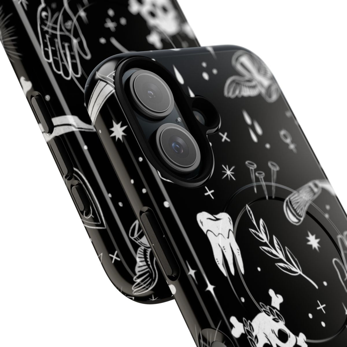 Mystical occult-themed phone case with dark, gothic designs - Detail