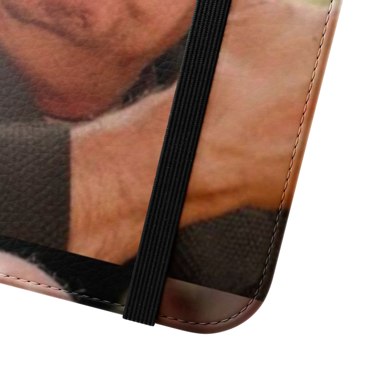 Danny Devito-themed flip cover phone case with "Always Sunny" branding - Close Up