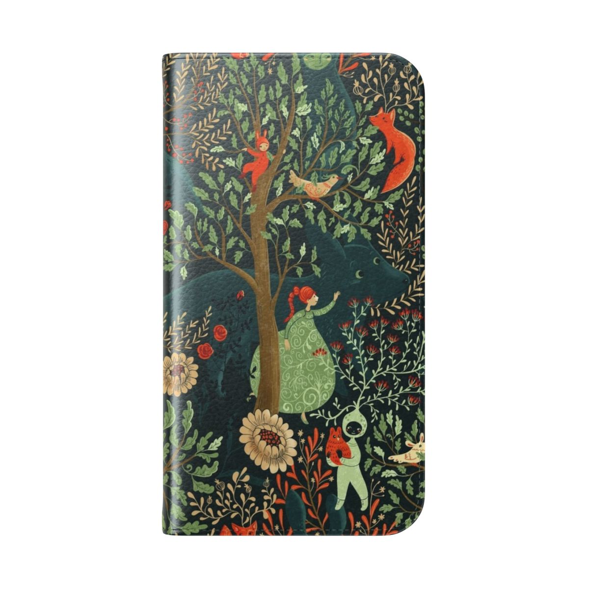 Whimsical and magical phone case with a forest and fantasy design - Folded Back