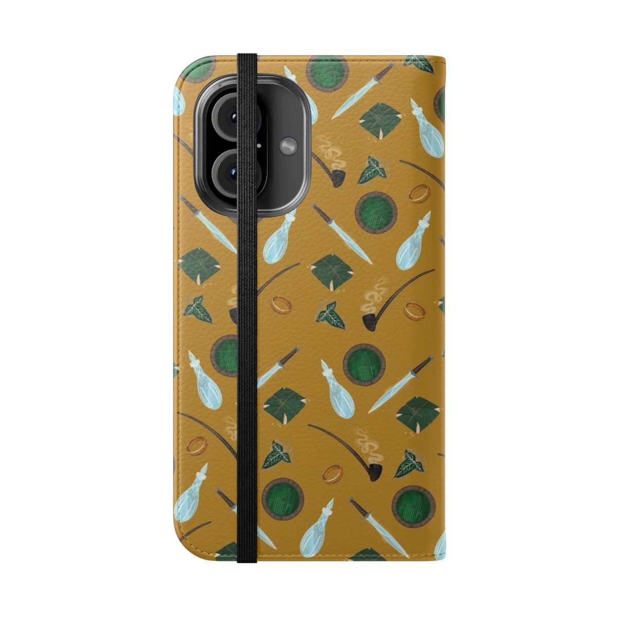 Artistic fantasy phone case design featuring Lord of the Rings elements - Folded Front