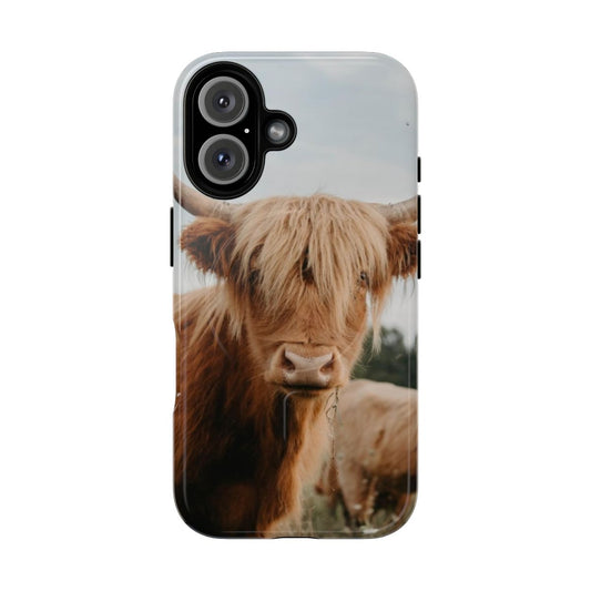 Curious Highland Cow Magnetic Tough Phone Case