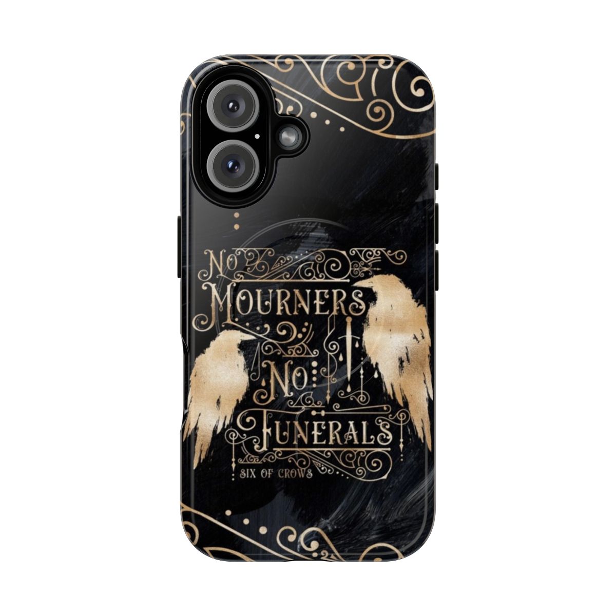 Grishaverse-inspired magnetic tough phone case with crows and book-themed design