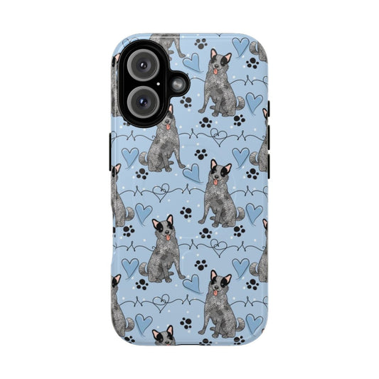 Vibrant blue and white Australian Cattle Dog phone case