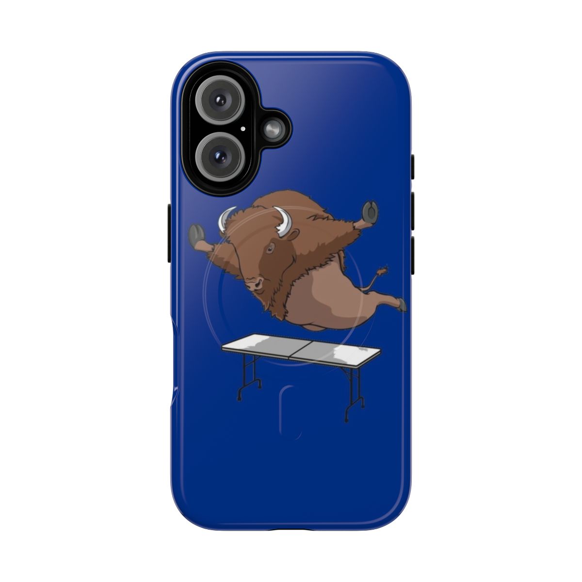 Magnetic tough phone case with Buffalo Bills Mafia table dive design for Bills superfans