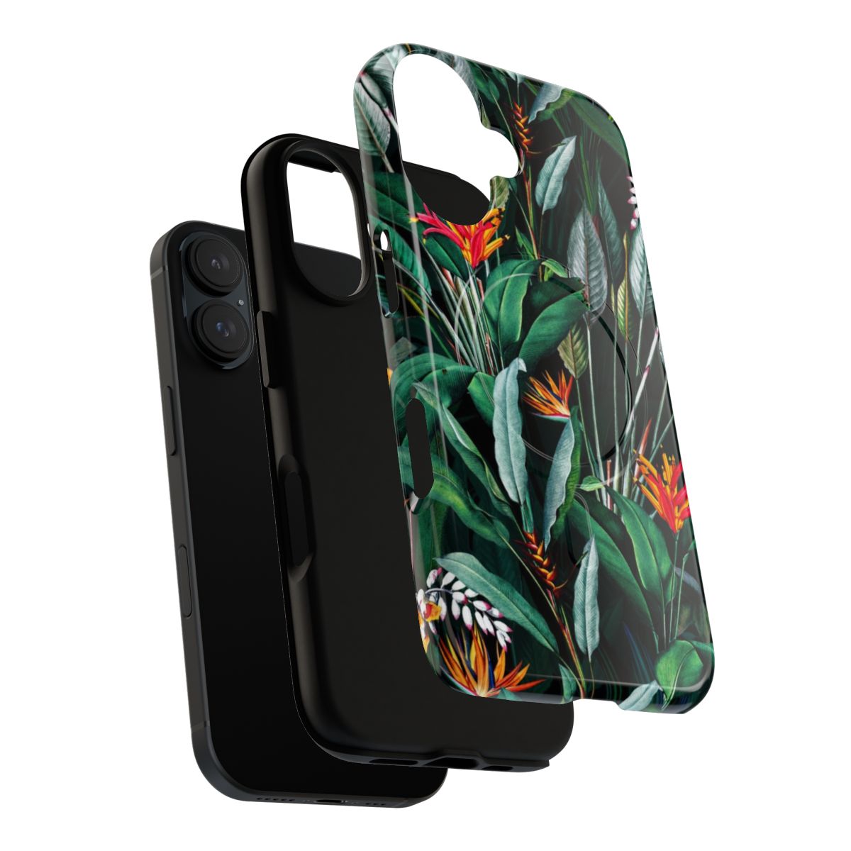 Midnight Garden Tropical Botanical Phone Case with Magnetic Tough Design - Layers