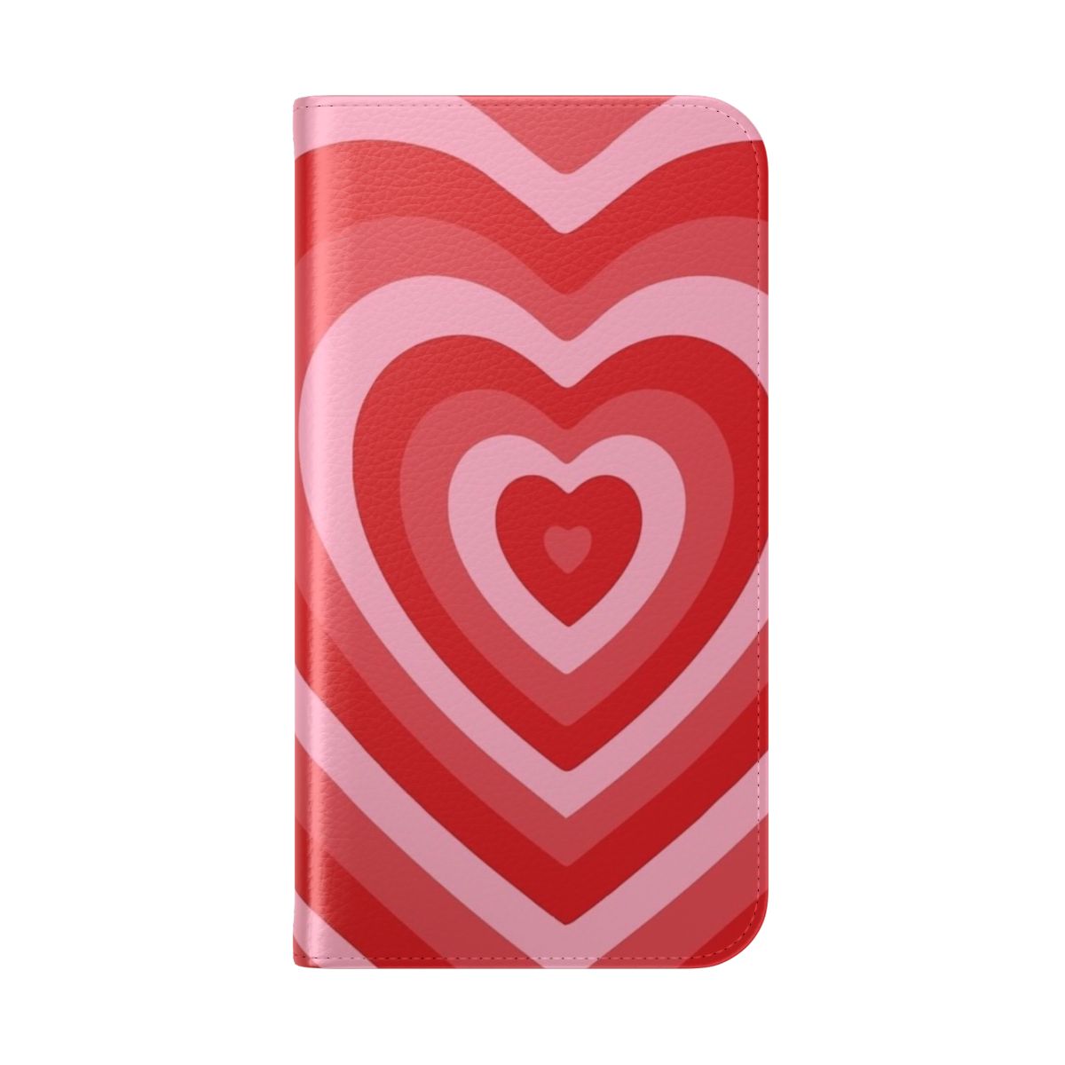 Colorful heart-shaped phone case cover with Powerpuff Girls design - Folded Back