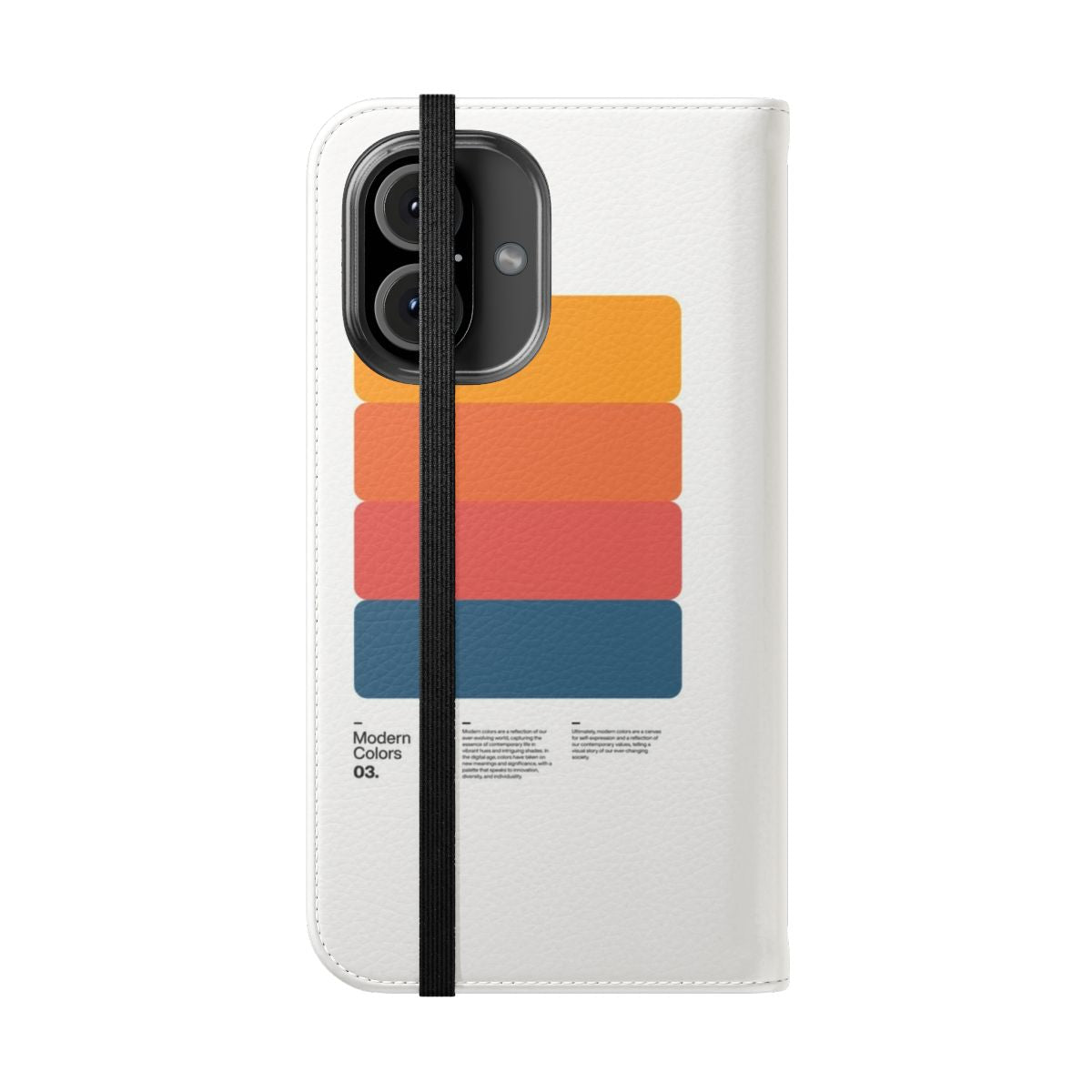 Modern minimalist flat color flip phone case - Folded Front