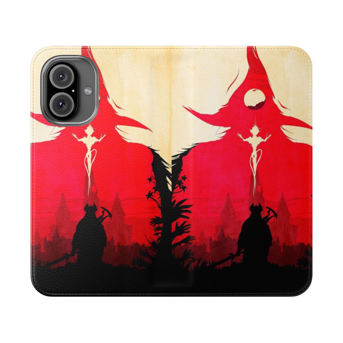 Dark fantasy-inspired phone case with double exposure design