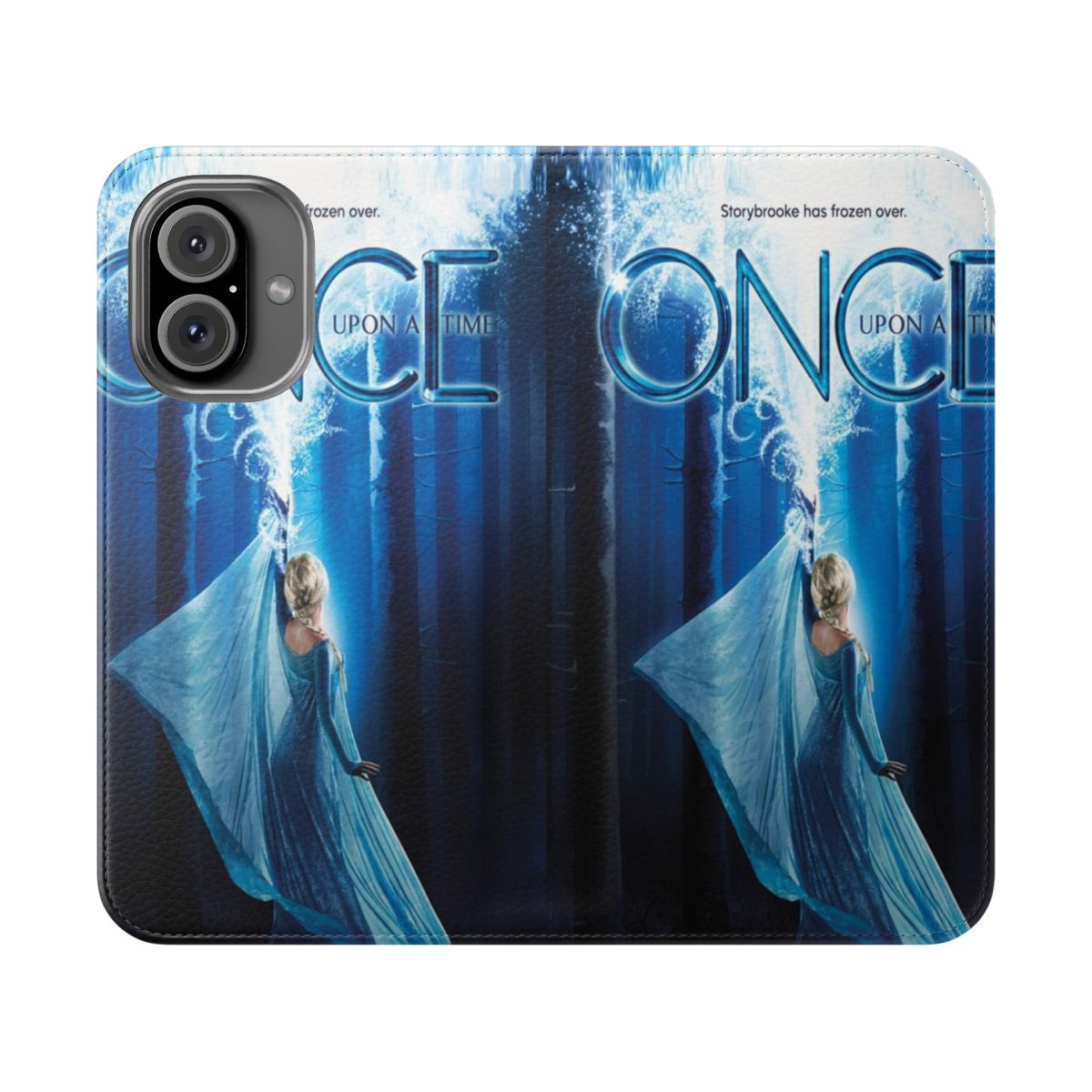 Elsa themed flip cover phone case with a fantasy design