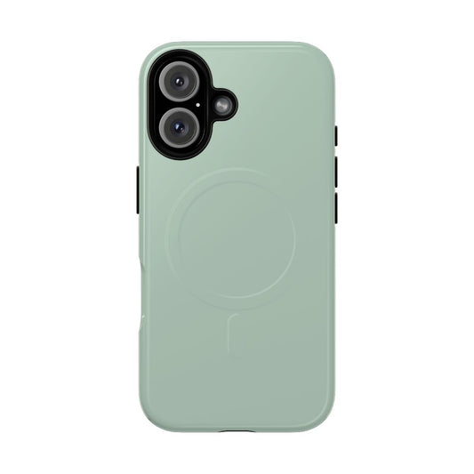 Sage green minimalist phone case with clean, vintage-inspired design