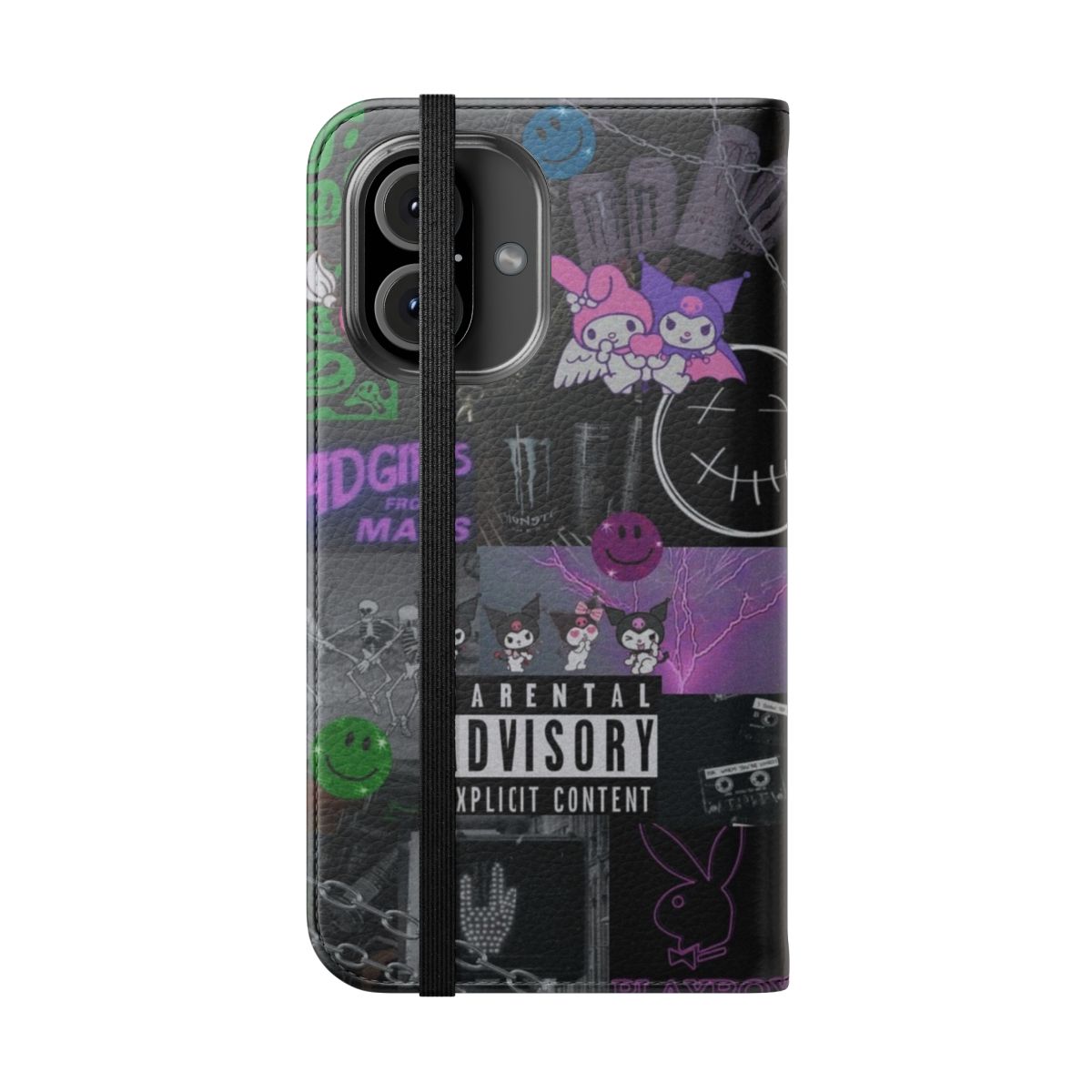 Gothic collage design on a flip phone case - Folded Front