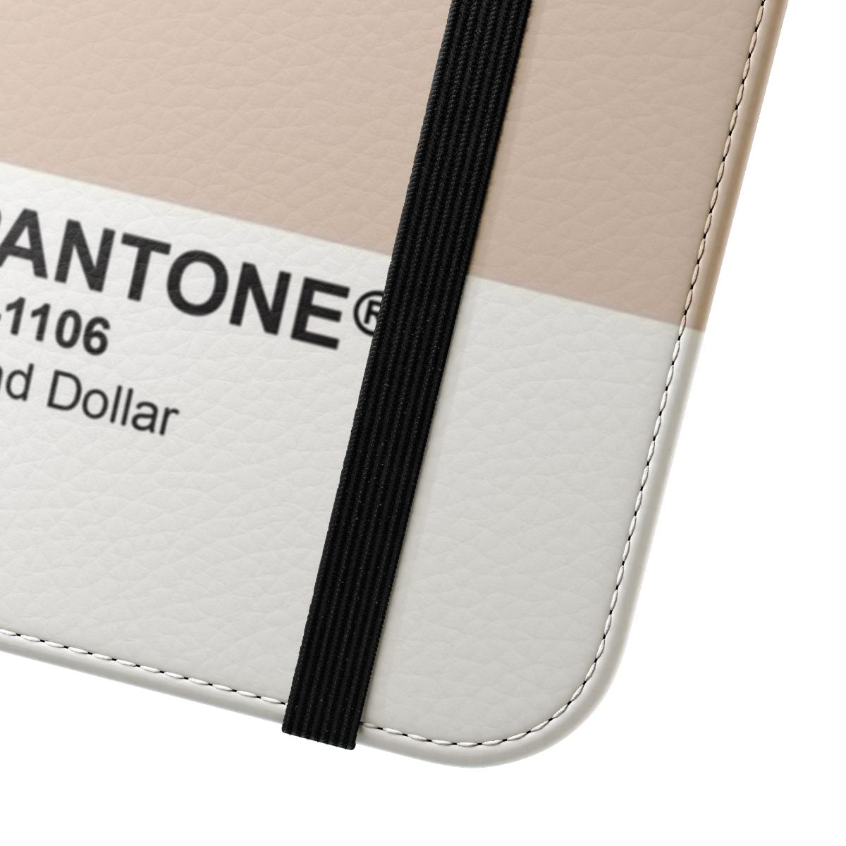 Pantone Inspired Flip Cover Phone Case in Sand Dollar Color - Close Up