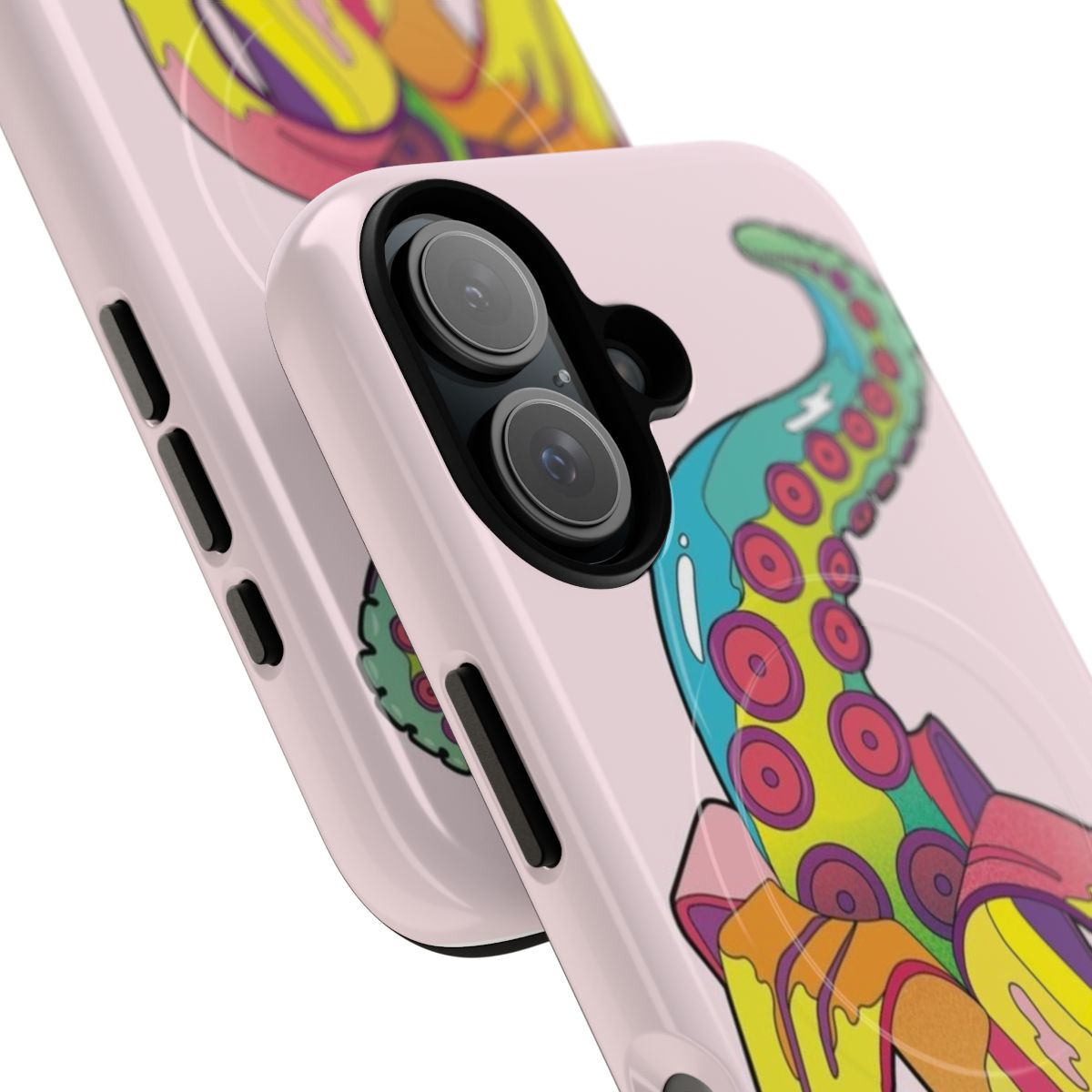 Vibrant psychedelic banana tentacle design phone case - Detail