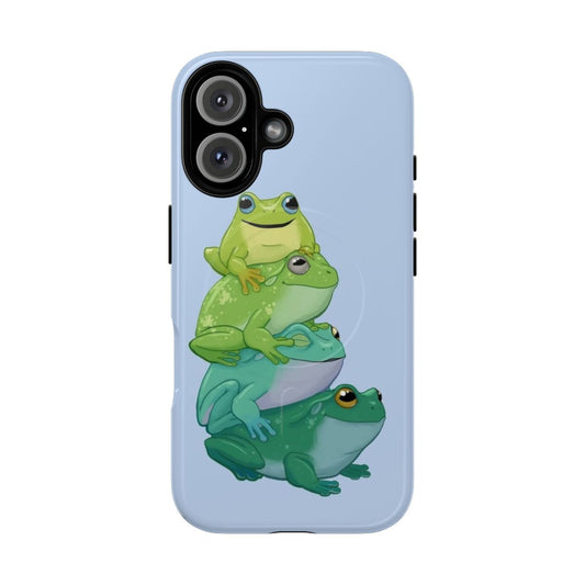 Frog-themed magnetic tough phone case