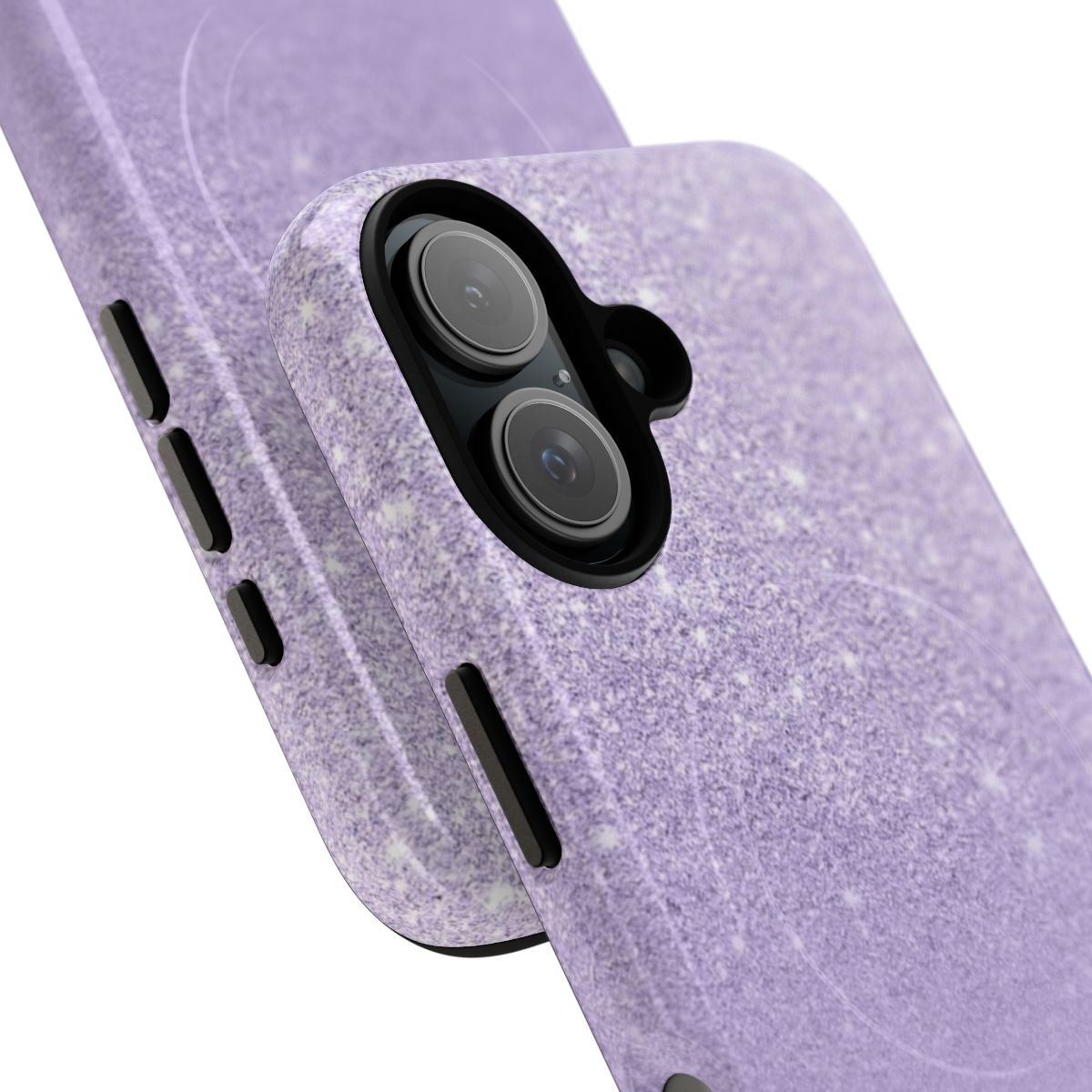 Stylish lavender glitter ombre magnetic tough phone case - Detail