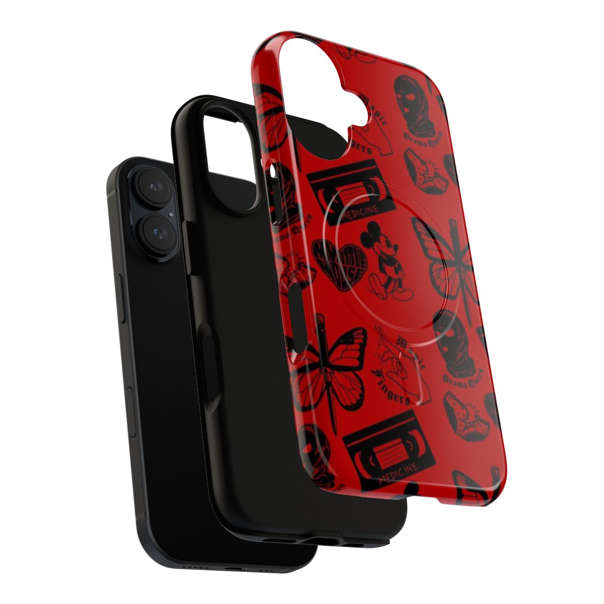 Durable magnetic tough phone case with mystery mixtapes design - Layers